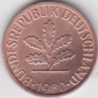 BRD 1 Pfennig 1980 G Bundesrepublik Deutschland aus dem Umlauf