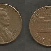 Münze USA: 1 Cent 1958 - D