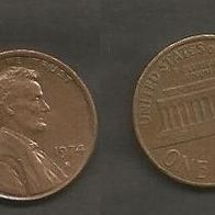 Münze USA: 1 Cent 1974 - S