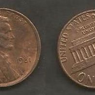 Münze USA: 1 Cent 1981