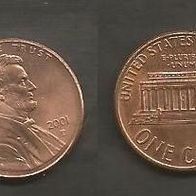 Münze USA: 1 Cent 2001 - D