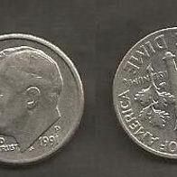 Münze USA: 10 Cent oder One Dime 1991 - P