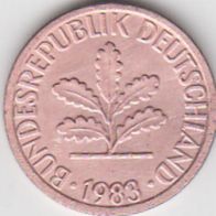 BRD 1 Pfennig 1983 F Bundesrepublik Deutschland aus dem Umlauf