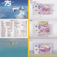 0 Euro Scheine Set Transportes Aéreos Portugueses Golddruck MEBK 2019-1 bis 3