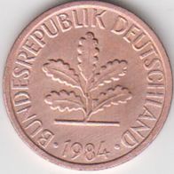 BRD 1 Pfennig 1984 J Bundesrepublik Deutschland aus dem Umlauf