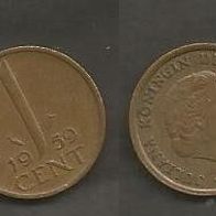 Münze Holland: 1 Cent 1959
