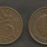 Münze Holland: 5 Cent 1952
