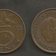 Münze Holland: 5 Cent 1955