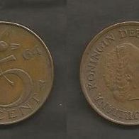 Münze Holland: 5 Cent 1964
