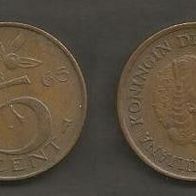 Münze Holland: 5 Cent 1965