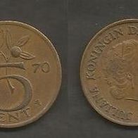 Münze Holland: 5 Cent 1970