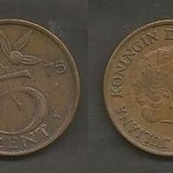 Münze Holland: 5 Cent 1975