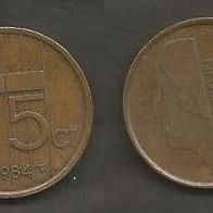 Münze Holland: 5 Cent 1984
