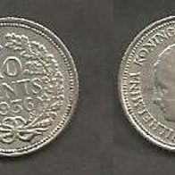 Münze Holland: 10 Cent 1936 - Silber