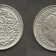 Münze Holland: 10 Cent 1939 - Silber