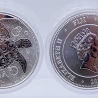 2 x Fiji Taku Turtle 5 oz. Silbermünze 2011- 311 Gramm Feinsilber -Kapsel