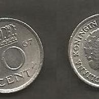 Münze Holland: 10 Cent 1967