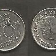 Münze Holland: 10 Cent 1972
