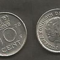 Münze Holland: 10 Cent 1978