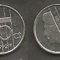Münze Holland: 10 Cent 1992