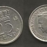 Münze Holland: 25 Cent 1948