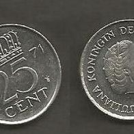 Münze Holland: 25 Cent 1971