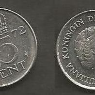 Münze Holland: 25 Cent 1972