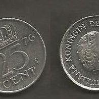 Münze Holland: 25 Cent 1976