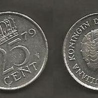 Münze Holland: 25 Cent 1979