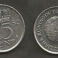 Münze Holland: 25 Cent 1980