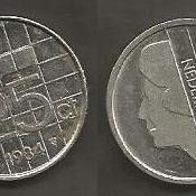 Münze Holland: 25 Cent 1985