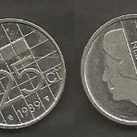 Münze Holland: 25 Cent 1989