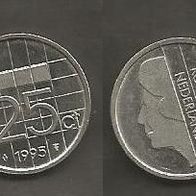 Münze Holland: 25 Cent 1995