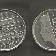 Münze Holland: 25 Cent 1996