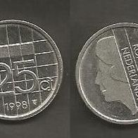 Münze Holland: 25 Cent 1998
