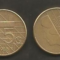 Münze Holland: 5 Gulden 1988