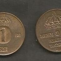 Münze Schweden: 1 Öre 1958