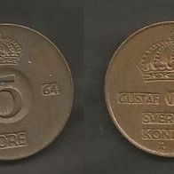 Münze Schweden: 5 Öre 1964