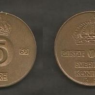 Münze Schweden: 5 Öre 1969