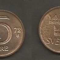 Münze Schweden: 5 Öre 1972