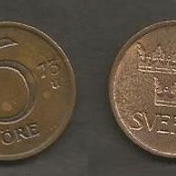 Münze Schweden: 5 Öre 1973