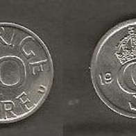 Münze Schweden: 10 Öre 1987