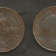 Münze Frankreich Alt: 5 Centimes 1916