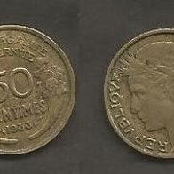 Münze Frankreich Alt: 50 Centimes 1933