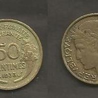 Münze Frankreich Alt: 50 Centimes 1938