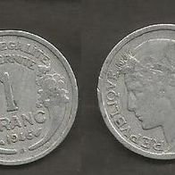 Münze Frankreich Alt: 1 Franc 1946 - B