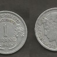 Münze Frankreich Alt: 1 Franc 1947