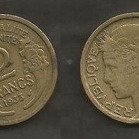 Münze Frankreich Alt: 2 Franc 1938