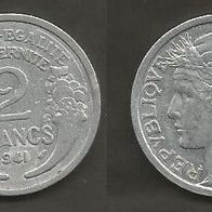 Münze Frankreich Alt: 2 Franc 1941