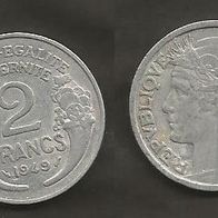 Münze Frankreich Alt: 2 Franc 1949